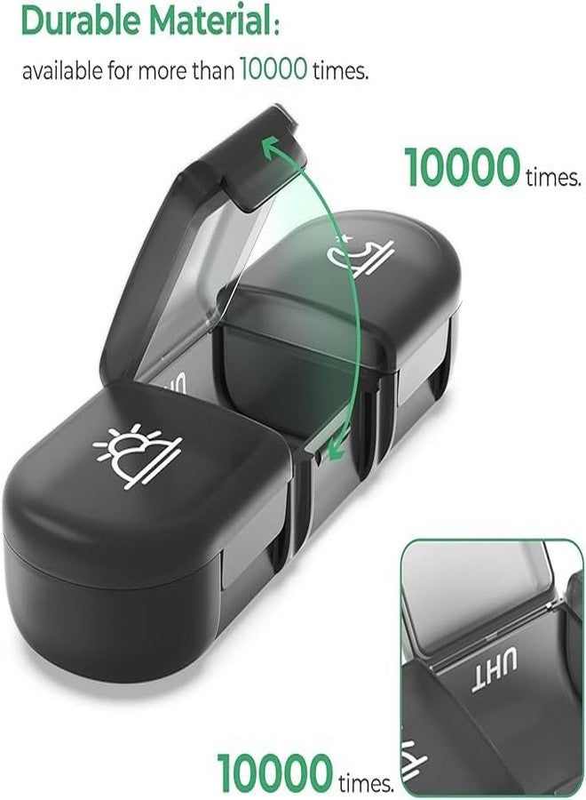 Shrux 7 days and 3 Times Marking Pill Organizer Box | Multi-compratment Medicine And Vitamin Capsual Storage Case | Weekly Medicine Tablet Organizer Mini Pocket Box with Lockable Lid | Small Travel Pill Case | Weekly Pill Organizer Box - Image 4